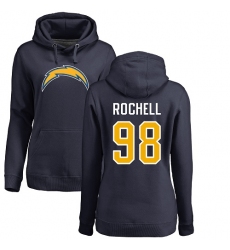 NFL Women's Nike Los Angeles Chargers #98 Isaac Rochell Navy Blue Name & Number Logo Pullover Hoodie