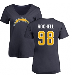 NFL Women's Nike Los Angeles Chargers #98 Isaac Rochell Navy Blue Name & Number Logo T-Shirt