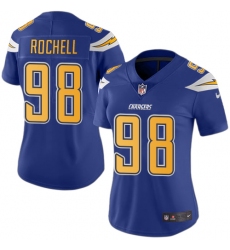 Women's Nike Los Angeles Chargers #98 Isaac Rochell Limited Electric Blue Rush Vapor Untouchable NFL Jersey