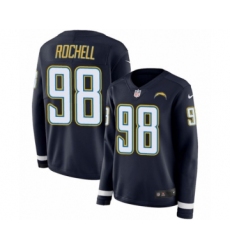 Women's Nike Los Angeles Chargers #98 Isaac Rochell Limited Navy Blue Therma Long Sleeve NFL Jersey