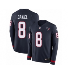 Men's Nike Houston Texans #8 Trevor Daniel Limited Navy Blue Therma Long Sleeve NFL Jersey