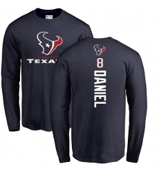 NFL Nike Houston Texans #8 Trevor Daniel Navy Blue Backer Long Sleeve T-Shirt