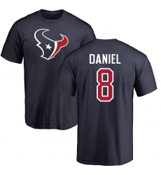 NFL Nike Houston Texans #8 Trevor Daniel Navy Blue Name & Number Logo T-Shirt