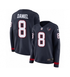 Women's Nike Houston Texans #8 Trevor Daniel Limited Navy Blue Therma Long Sleeve NFL Jersey