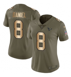 Women's Nike Houston Texans #8 Trevor Daniel Limited Olive Gold 2017 Salute to Service NFL Jersey