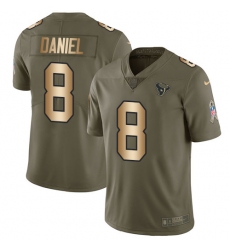 Youth Nike Houston Texans #8 Trevor Daniel Limited Olive Gold 2017 Salute to Service NFL Jersey
