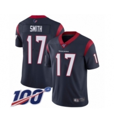 Men's Houston Texans #17 Vyncint Smith Navy Blue Team Color Vapor Untouchable Limited Player 100th Season Football Jersey