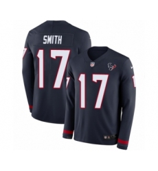 Men's Nike Houston Texans #17 Vyncint Smith Limited Navy Blue Therma Long Sleeve NFL Jersey
