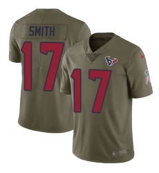 Men's Nike Houston Texans #17 Vyncint Smith Limited Olive 2017 Salute to Service NFL Jersey