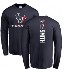 NFL Nike Houston Texans #17 Vyncint Smith Navy Blue Backer Long Sleeve T-Shirt