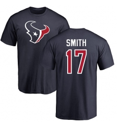 NFL Nike Houston Texans #17 Vyncint Smith Navy Blue Name & Number Logo T-Shirt