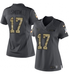 Women's Nike Houston Texans #17 Vyncint Smith Limited Black 2016 Salute to Service NFL Jersey
