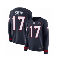 Women's Nike Houston Texans #17 Vyncint Smith Limited Navy Blue Therma Long Sleeve NFL Jersey