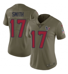Women's Nike Houston Texans #17 Vyncint Smith Limited Olive 2017 Salute to Service NFL Jersey