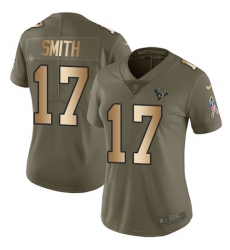 Women's Nike Houston Texans #17 Vyncint Smith Limited Olive Gold 2017 Salute to Service NFL Jersey