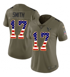 Women's Nike Houston Texans #17 Vyncint Smith Limited Olive USA Flag 2017 Salute to Service NFL Jersey