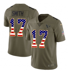 Youth Nike Houston Texans #17 Vyncint Smith Limited Olive USA Flag 2017 Salute to Service NFL Jersey