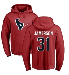 NFL Nike Houston Texans #31 Natrell Jamerson Red Name & Number Logo Pullover Hoodie