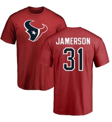 NFL Nike Houston Texans #31 Natrell Jamerson Red Name & Number Logo T-Shirt