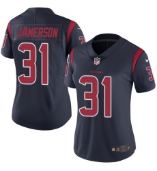Women's Nike Houston Texans #31 Natrell Jamerson Limited Navy Blue Rush Vapor Untouchable NFL Jersey