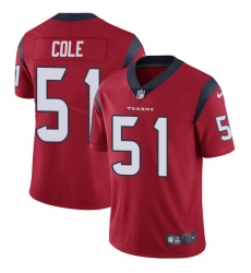 Men's Nike Houston Texans #51 Dylan Cole Red Alternate Vapor Untouchable Limited Player NFL Jersey