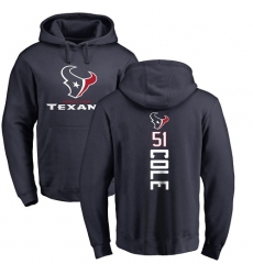 NFL Nike Houston Texans #51 Dylan Cole Navy Blue Backer Pullover Hoodie