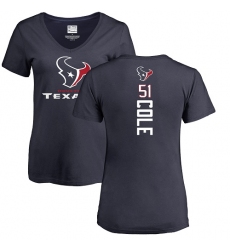NFL Women's Nike Houston Texans #51 Dylan Cole Navy Blue Backer T-Shirt