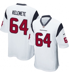 Men's Nike Houston Texans #64 Senio Kelemete Game White NFL Jersey