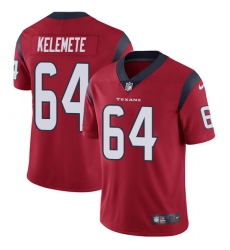 Men's Nike Houston Texans #64 Senio Kelemete Red Alternate Vapor Untouchable Limited Player NFL Jersey