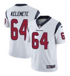 Men's Nike Houston Texans #64 Senio Kelemete White Vapor Untouchable Limited Player NFL Jersey
