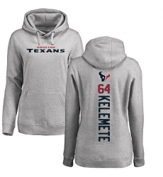 NFL Women's Nike Houston Texans #64 Senio Kelemete Ash Backer Pullover Hoodie