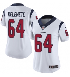 Women's Nike Houston Texans #64 Senio Kelemete White Vapor Untouchable Limited Player NFL Jersey