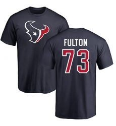 NFL Nike Houston Texans #73 Zach Fulton Navy Blue Name & Number Logo T-Shirt