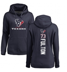 NFL Women's Nike Houston Texans #73 Zach Fulton Navy Blue Backer Pullover Hoodie