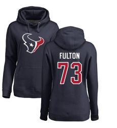 NFL Women's Nike Houston Texans #73 Zach Fulton Navy Blue Name & Number Logo Pullover Hoodie