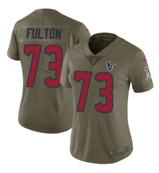 Women's Nike Houston Texans #73 Zach Fulton Limited Olive 2017 Salute to Service NFL Jersey