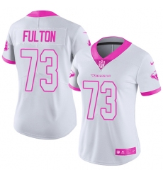 Women's Nike Houston Texans #73 Zach Fulton Limited White Pink Rush Fashion NFL Jersey