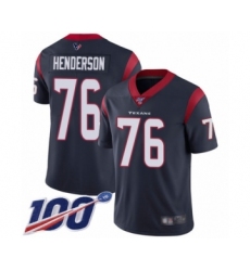 Men's Houston Texans #76 Seantrel Henderson Navy Blue Team Color Vapor Untouchable Limited Player 100th Season Football Jersey