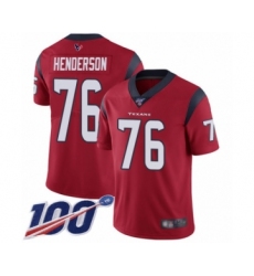 Men's Houston Texans #76 Seantrel Henderson Red Alternate Vapor Untouchable Limited Player 100th Season Football Jersey