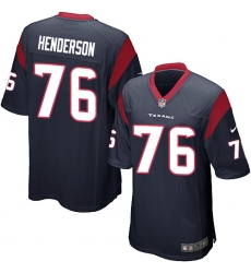Men's Nike Houston Texans #76 Seantrel Henderson Game Navy Blue Team Color NFL Jersey