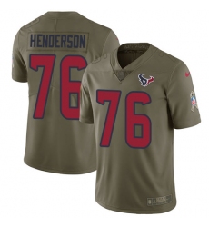 Men's Nike Houston Texans #76 Seantrel Henderson Limited Olive 2017 Salute to Service NFL Jersey