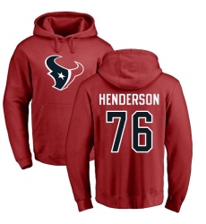 NFL Nike Houston Texans #76 Seantrel Henderson Red Name & Number Logo Pullover Hoodie