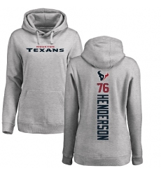 NFL Women's Nike Houston Texans #76 Seantrel Henderson Ash Backer Pullover Hoodie