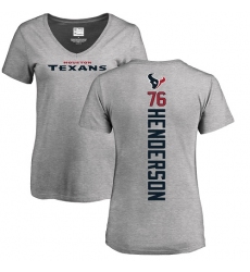 NFL Women's Nike Houston Texans #76 Seantrel Henderson Ash Backer T-Shirt