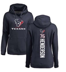 NFL Women's Nike Houston Texans #76 Seantrel Henderson Navy Blue Backer Pullover Hoodie