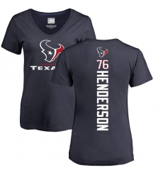 NFL Women's Nike Houston Texans #76 Seantrel Henderson Navy Blue Backer T-Shirt