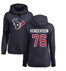 NFL Women's Nike Houston Texans #76 Seantrel Henderson Navy Blue Name & Number Logo Pullover Hoodie