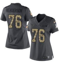 Women's Nike Houston Texans #76 Seantrel Henderson Limited Black 2016 Salute to Service NFL Jersey