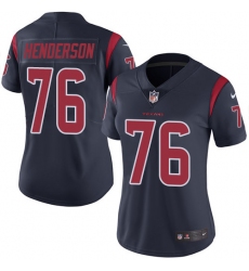 Women's Nike Houston Texans #76 Seantrel Henderson Limited Navy Blue Rush Vapor Untouchable NFL Jersey