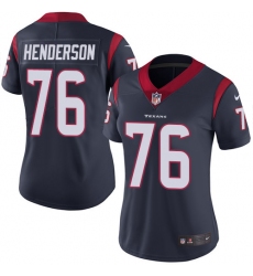 Women's Nike Houston Texans #76 Seantrel Henderson Navy Blue Team Color Vapor Untouchable Limited Player NFL Jersey